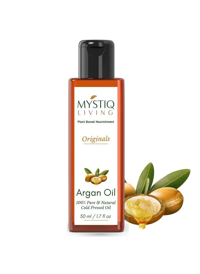 Pure Morrocan Argan Oil For Hair Growth, Face, Skin, Hair Serum, Moisturizing - 50 Ml | Cold Pressed, 100% Pure & Natural