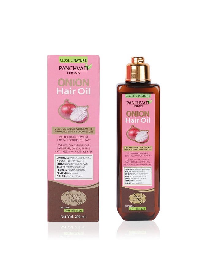 Herbals Onion Hair Oil 200 Ml Controls Hair Fall & Breakage Boosts Healthy Hair Growth,Reduces Thinning Of Hair.