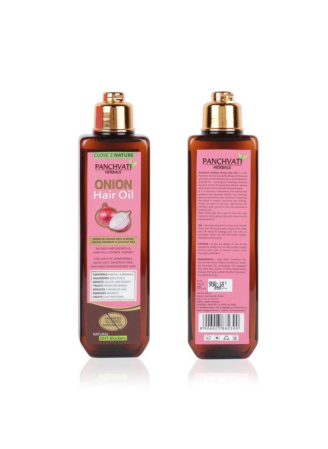 Herbals Onion Hair Oil 200 Ml Controls Hair Fall & Breakage Boosts Healthy Hair Growth,Reduces Thinning Of Hair.