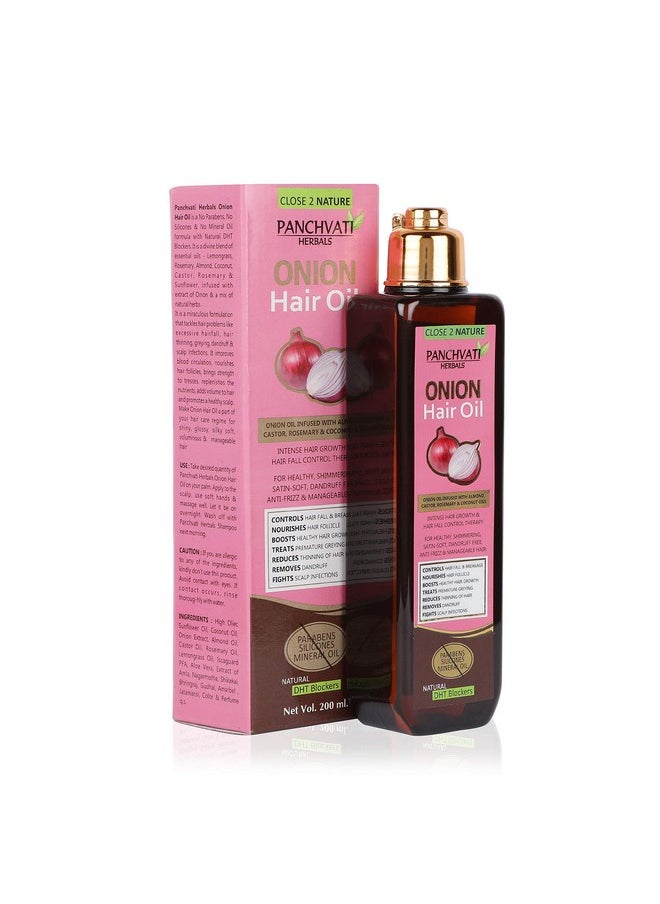 Herbals Onion Hair Oil 200 Ml Controls Hair Fall & Breakage Boosts Healthy Hair Growth,Reduces Thinning Of Hair.