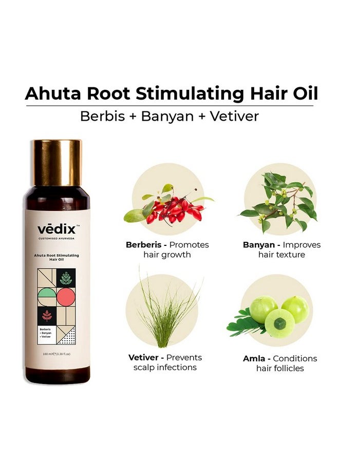 Customized Hair Fall Control & Dandruff Care Regimen For Dry Hair- Normal-Oily Scalp & Straight Hair, 3 Product Ayurvedic Hair Care Kit-Ayurvedic Hair Oil, Shampoo, Hair Growth Serum, Off White