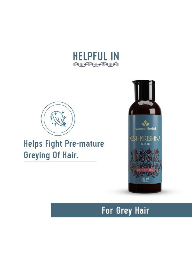 Keshkrishna Hair Oil | With Indigo, Amla, Currly Leaf And Henna Oil | Mineral Oil Free | 100 Ml