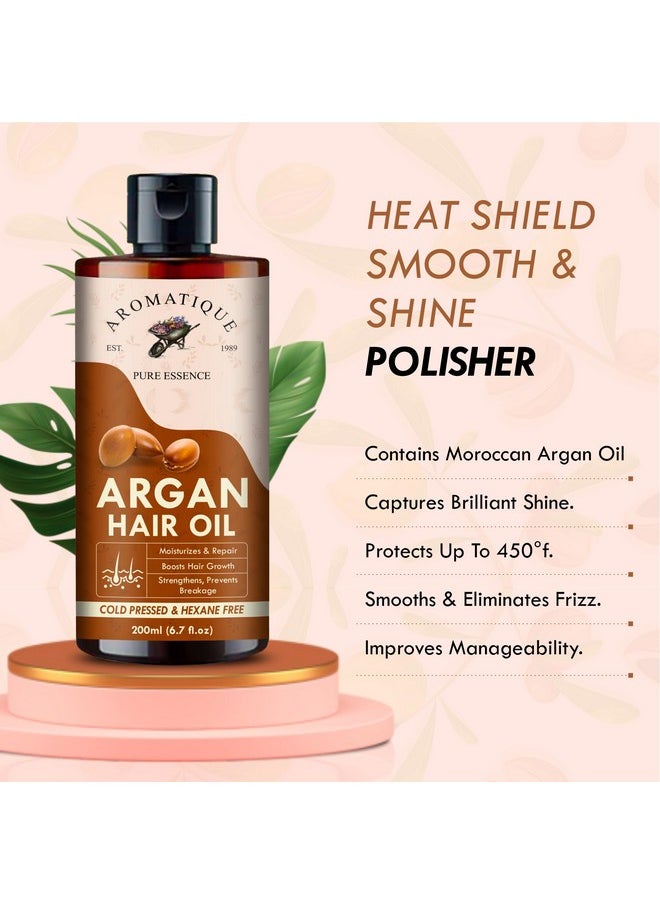 Argan Oil, Argan Oil For Hair Growth Strengthen Dull & Dry Hair, Helps Control Hair Fall & Promotes Hair Growth Multi Purpose Oil.Non Sticky Daily Use Hair Oil 200Ml