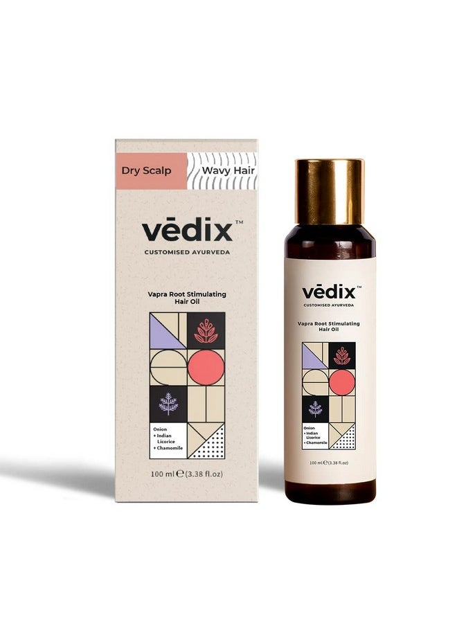 Vapra Root Stimulating Ayurvedic Hair Oil | Hair Growth Oil With Chamomile + Indian Licorice + Onion Hair Oil - Customized Anti Hair Fall Control Oil - 100Ml