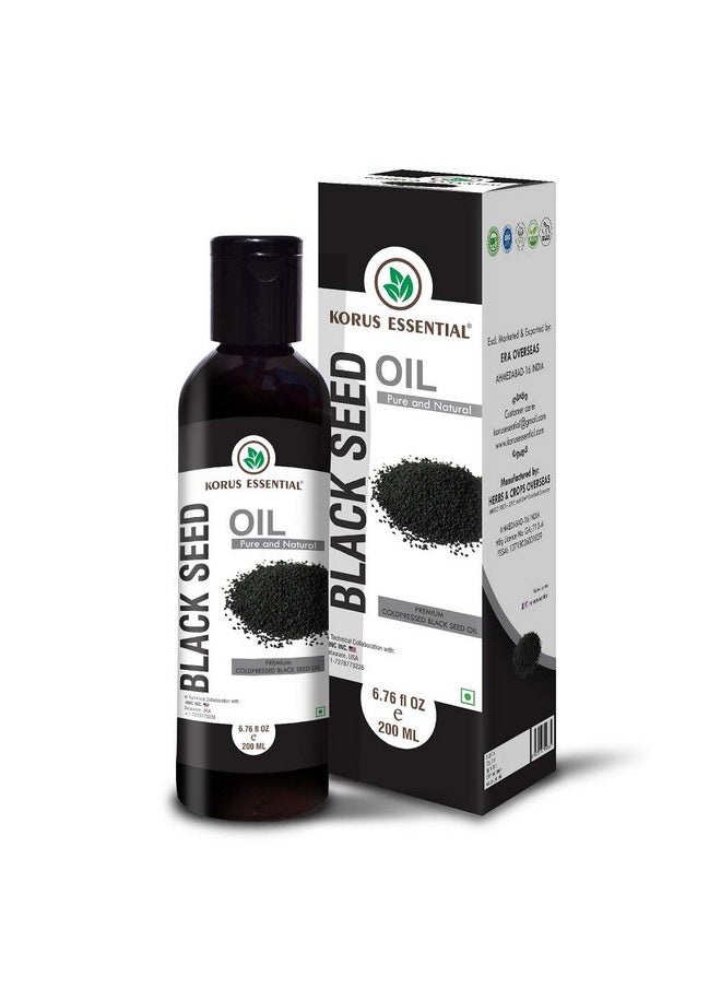 Pure Natural Cold Pressed Black Seed, Kalonji, Nigella Sativa Oil For Hair Growth And Hair Fall Control, 200Ml (Pack Of 1)