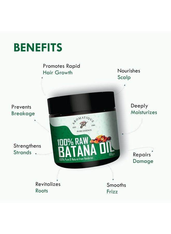 Raw Batana Oil | Unrefined Cold Pressed Batana Oil For Hair Growth By Dr Sebi Sourced From Honduras | Hair & Skin Nourishment Oil (100 Gms)
