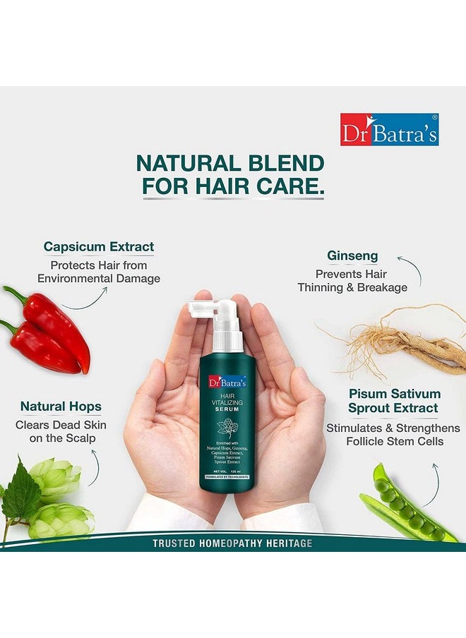 Hair Vitalizing Serum, Enriched With Essential Vitamins, Ginseng, Capsicum, Reduces Irritability, Healthy Scalp & Radiant Look, Safe, Tricologists Recommended (125Ml)