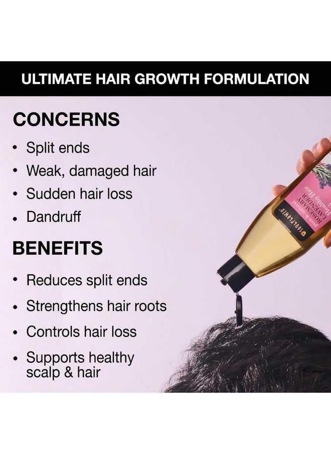 Rosemary Lavender Hair Oil For Healthy Hair, Scalp, Hair Roots - 100% Pure & Natural Undiluted Coldpressed Oil, 225Ml