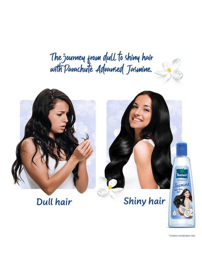 Jasmine Coconut Hair Oil With Vitamin E For Healthy Shiny Hair, Non-Sticky, 400Ml + 90Ml