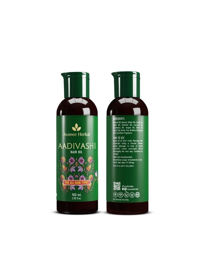 Original Adivasi Hair Oil For Hair Fall|With Onion, Rosemary, Castor, Amla, Almond, Coconut, Brahmi & Bhringraj Oil|For Men & Women|100 Ml