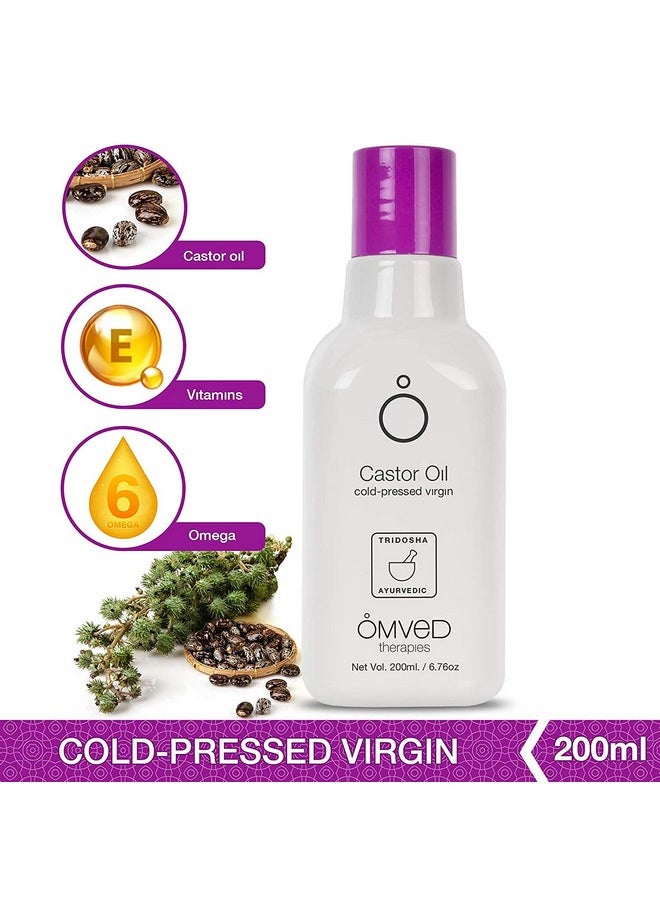Organic Castor Virgin Oil - Cold Pressed, 200 Ml
