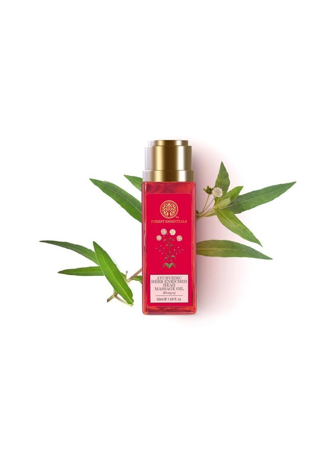 Travel Size Ayurvedic Herb Enriched Head Massage Oil Bhringraj|For Dandruff&Hair Fall Control|Nourishing Oil For Healthy Hair Growth|Parabens Free|Hair Oil For Women&Men|50 Ml