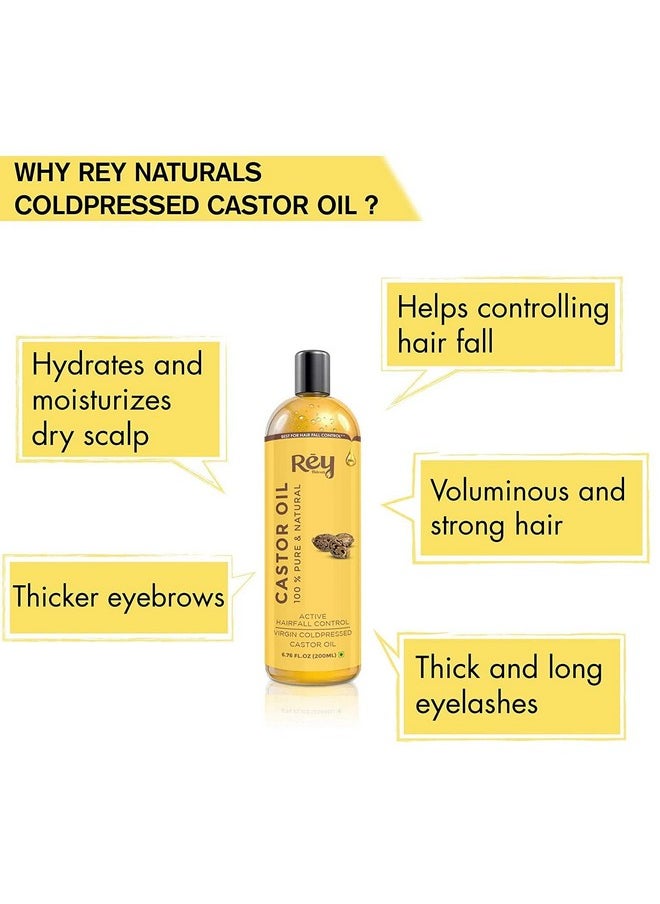 Olive Oil, Coconut Oil & Castor Oil For Hair Loss, Hair Growth, Dandruff Control - 200Ml*3 | Cold Pressed Oil For Skin & Hair Care | Deeply Moisturizes, Repairs And Strengthens Hair