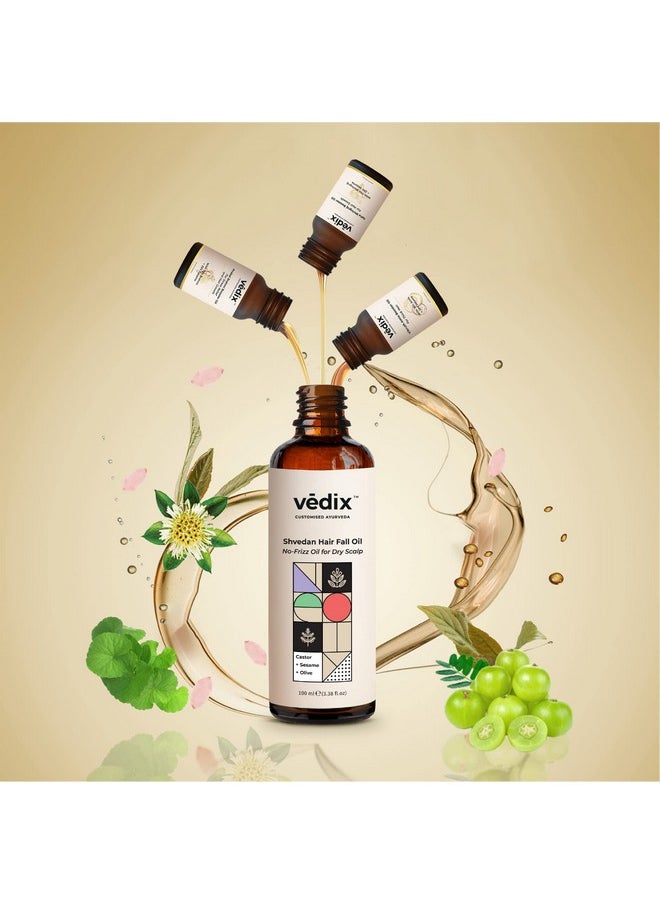 Ayurvedic Hair Fall Oil Combo With 3 Booster Oils, Shvedan No Frizz Hair Oil For Dry Scalp With Amla, Brahmi & Bhringraj Booster Oils, Gift For Women, 4 Oils Gift Kit - 130Ml