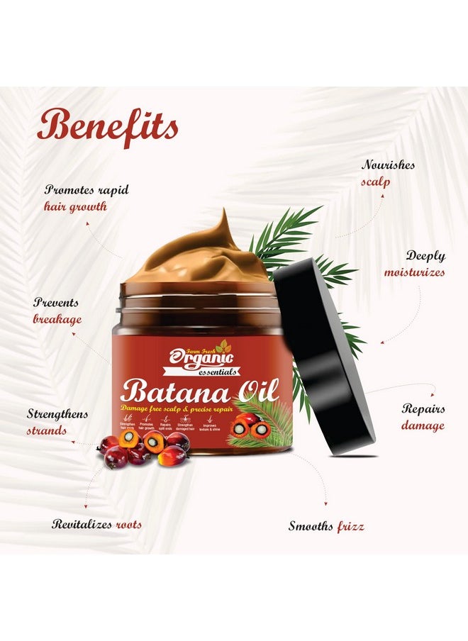 Raw Batana Oil For Hair Growth | Pure Raw Unrefined Batana Butter | Dr. Sebi From Honduras Hair Growth Oil Solution For Men & Women, Enhances Thickness, Repairs Split Ends 100Grams