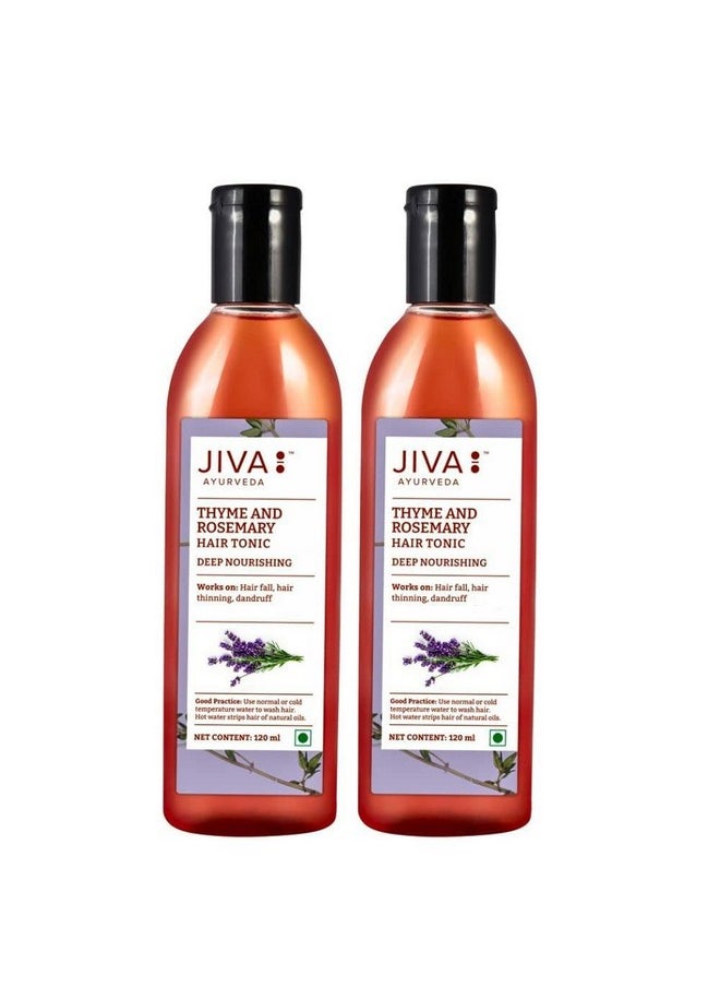 Thyme & Rosemary Tonic 120Ml | 100% Pure & Natural | Nourishes Hair Follicles & Prevents Hairfall, Dandruff And Premature Greying & Baldness | Relieves Vata & Pitta-Dominated Issues (Pack Of 2)