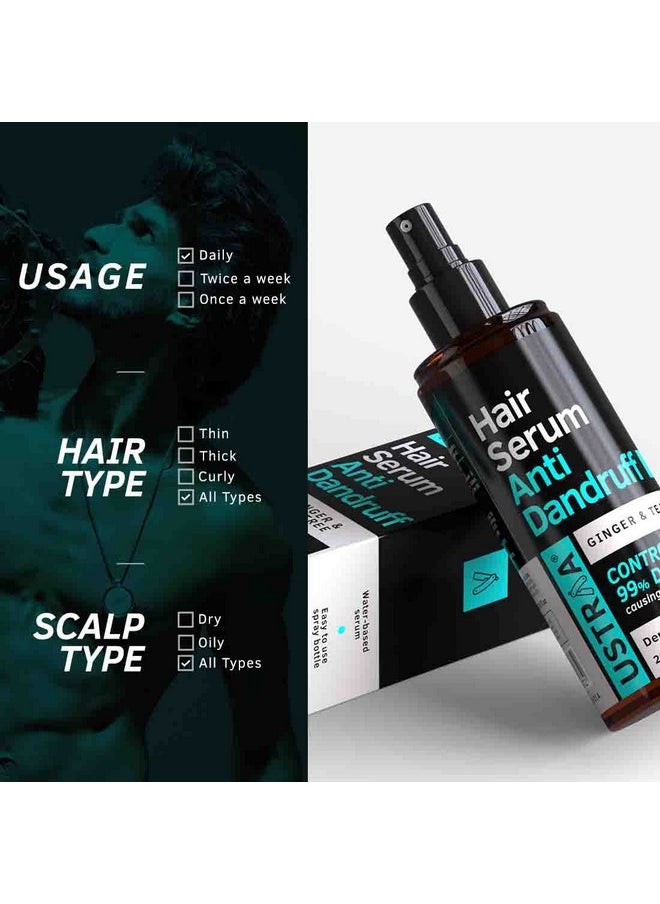 Hair Serum Anti-Dandruff - 200Ml | Fights Dandruff With Tea Tree & Ginger | Maintains Scalp Ph | Prevents Growth Of Dandruff-Causing Microorganisms| No Sulphates, No Paraben