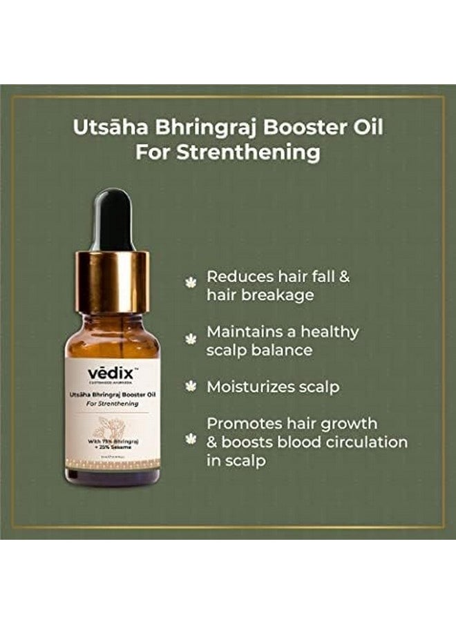 Bhringadi Hair Fall Kit,Customised Ayurvedic Hair Care Kit, With Bhringaraj Booster Oil -Bhringaraj Hair Shampoo, Hair Conditioner,And Bhringaraj Hair Mask - Gift Kit, Pack Of 4, Net Vol-310 Ml