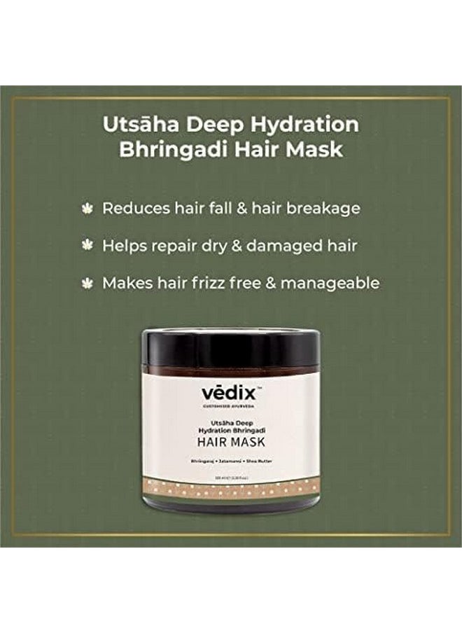 Bhringadi Hair Fall Kit,Customised Ayurvedic Hair Care Kit, With Bhringaraj Booster Oil -Bhringaraj Hair Shampoo, Hair Conditioner,And Bhringaraj Hair Mask - Gift Kit, Pack Of 4, Net Vol-310 Ml