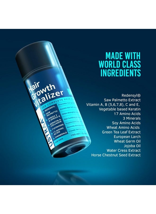 Hair Growth Vitalizer - 100 Ml - Clinically Tested | With Redensyl, Saw Palmetto | Non-Sticky, Non-Oily & Hair Cream - Daily Use - 100 G | With Wheat Germ Oil, Almond Oil | For All Hair Types