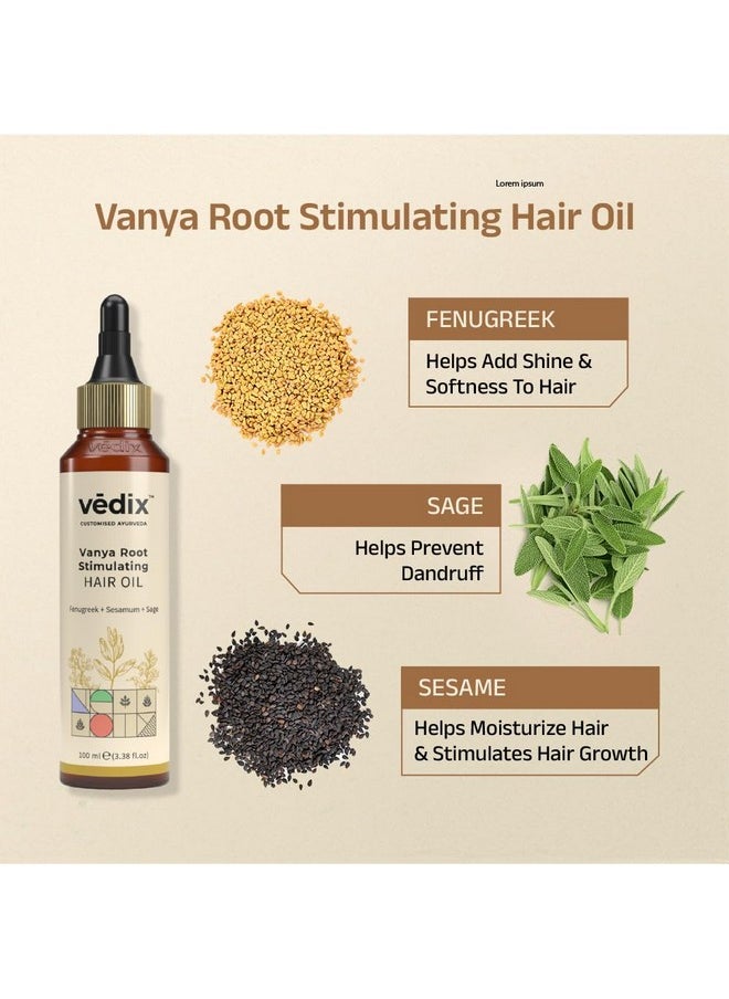 Ayurvedic Hair Growth Kit | 5 Product Kit | For Dry Hair, Dry Scalp, Curly Hair | Vedix Hair Oil, Shampoo, Serum, Mask, Conditioner Set