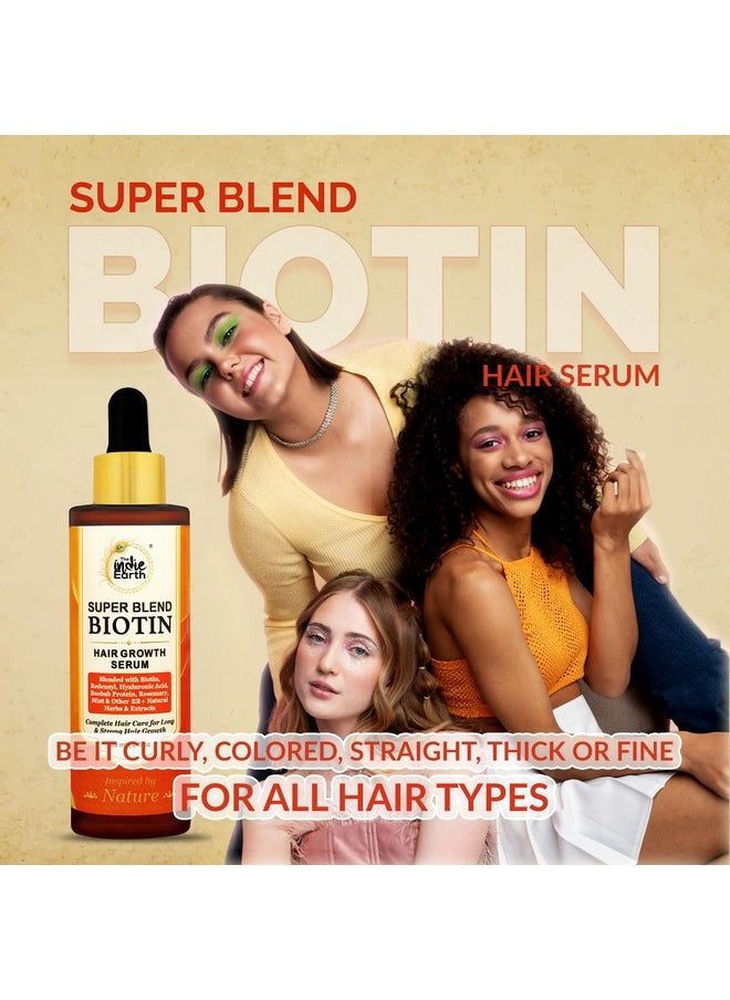 Rosemary Mint & Biotin Hair Growth Serum Formulated With Biotin, Hyaluronic Acid, Baobab Protein, Rosemary, Mint & Other 22+ Natural Herbs And Extracts Combat Hair Loss And Promote Hair Growth 60 Ml