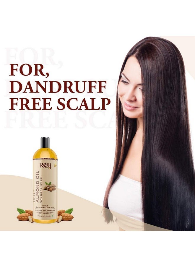 Sweet Almond Oil & Coconut Oil For Hydrated Hair & Dandruff Free Scalp (Nariyal Oil, Badam Oil) - 200Ml*2 | Cold Pressed Oil For Scalp Nourishment & Shiny Hair | Hair Oil For Men & Women