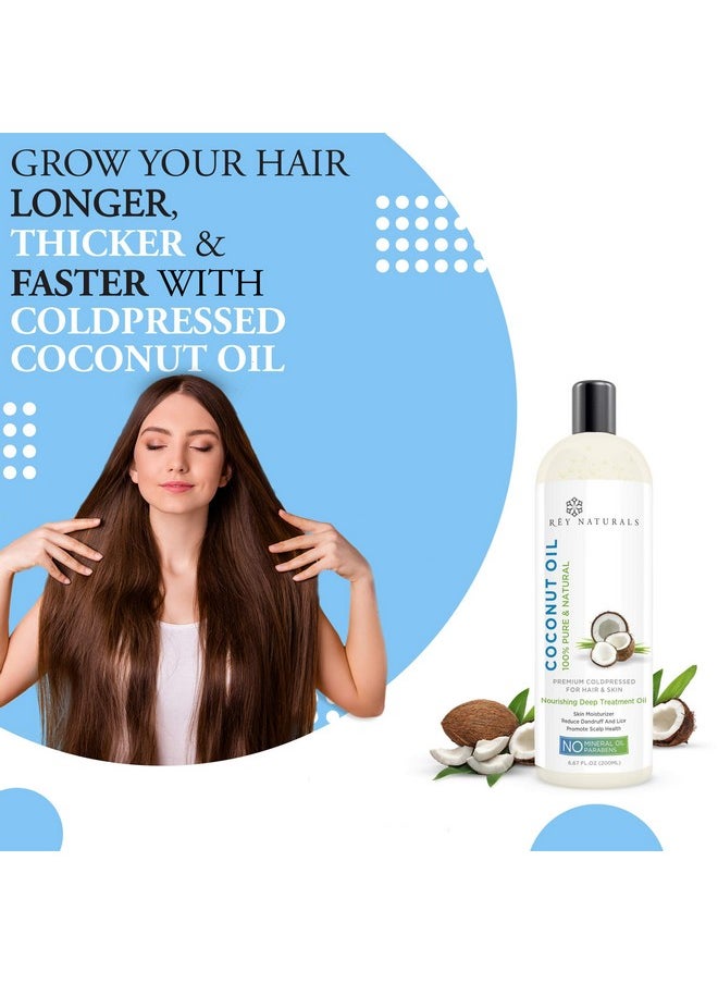 Sweet Almond Oil & Coconut Oil For Hydrated Hair & Dandruff Free Scalp (Nariyal Oil, Badam Oil) - 200Ml*2 | Cold Pressed Oil For Scalp Nourishment & Shiny Hair | Hair Oil For Men & Women