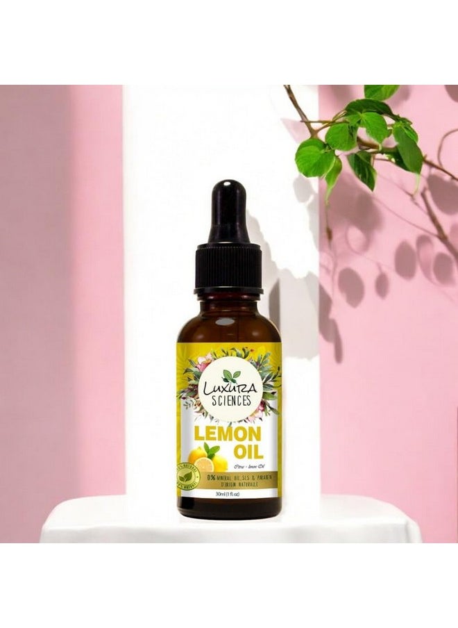 Organic Lemon Essential Oil For Skin,Hair And Body (Natural - Undiluted) Therapeutic Grade -Perfect For Aromatherapy, Relaxation, Skin Therapy & More! 30Ml