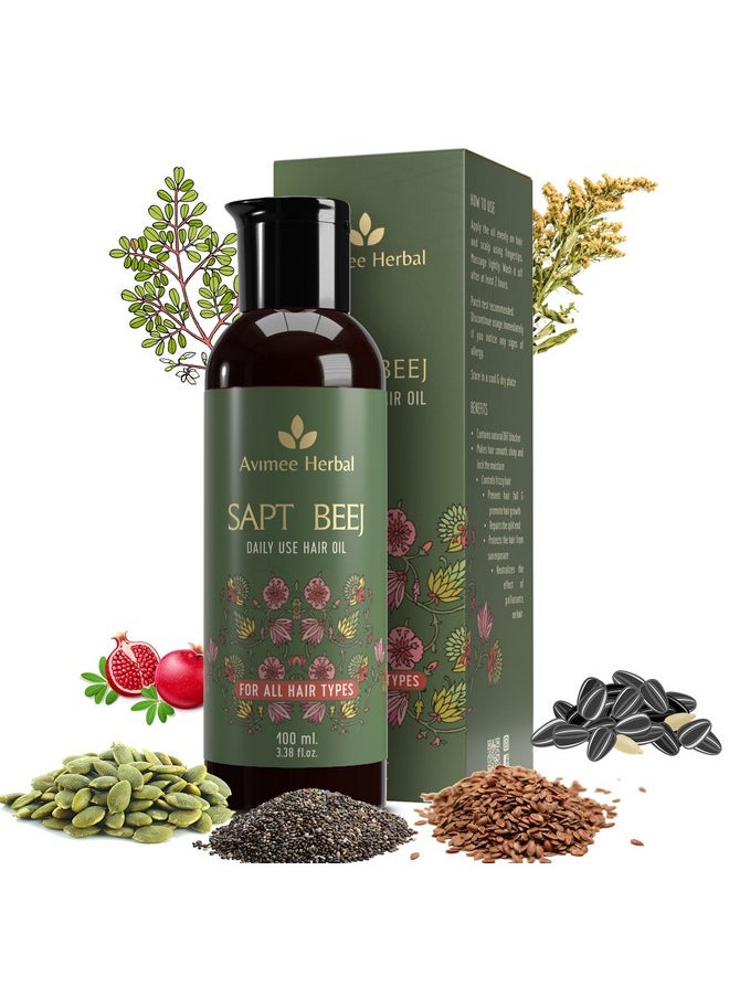 Sapt Beej Hair Oil | Packed With Goodness Of 7 Seeds In One | Your Daily Hair Oil | Non Greasy Non Oily | Mineral Oil Free | 100Ml