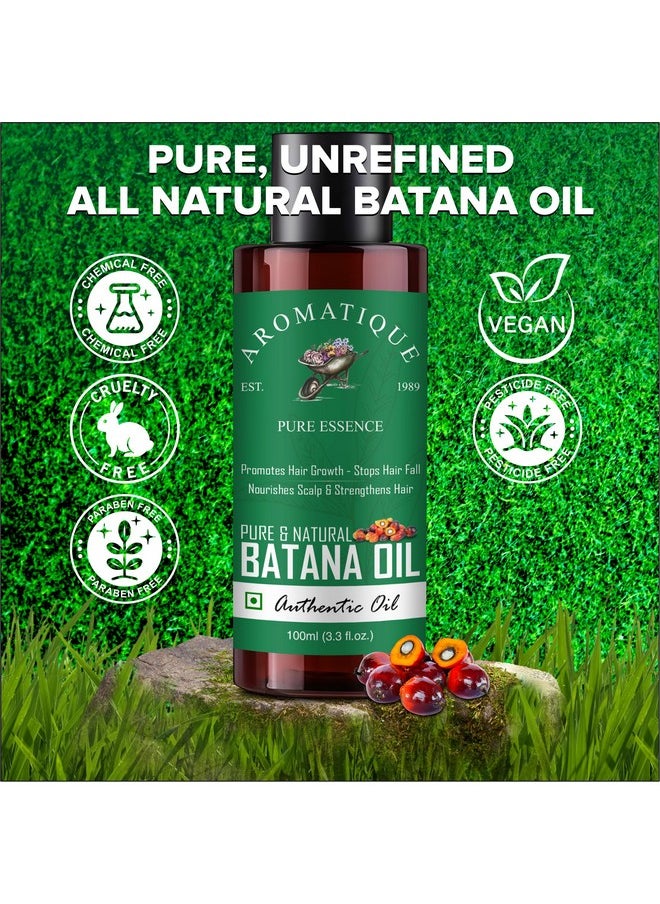 Batana Oil - Pure Batana Oil For Hair Growth By Dr Sebi Sourced From Honduras, Batana Oil Cold Pressed, Derived From Palm Nut Oil For Hair & Skin (100 Ml)