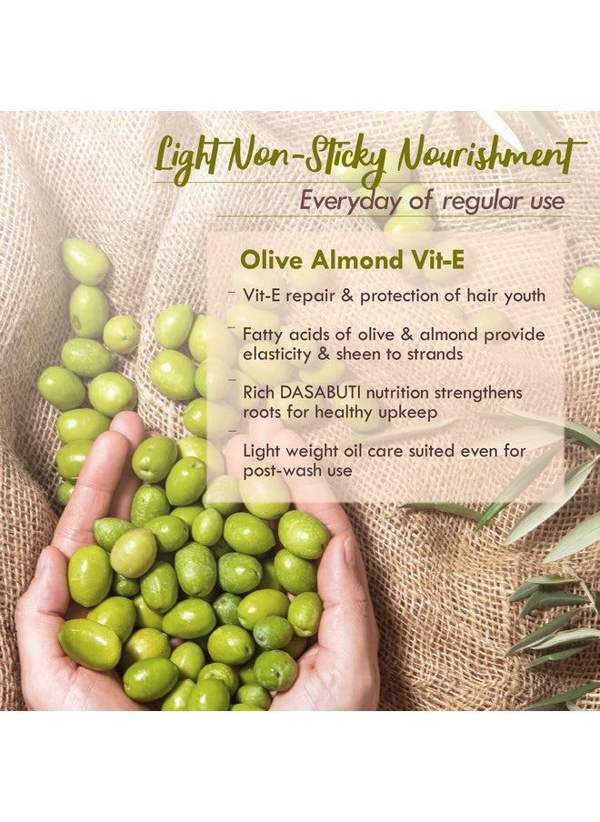 Olive Almond Summer Light Hair Oil With Vitamin E For Men & Women, All Hair & Scalp Types, No Paraffin, Mineral Oil, Preservatives & Chemicals, 200Ml