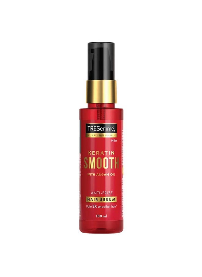 Keratin Smooth Anti-Frizz Hair Serum 100Ml With Argan Oil, For 2X Smoother Hair And Long Lasting Frizz Control Upto 48H Even In 80% Humidity