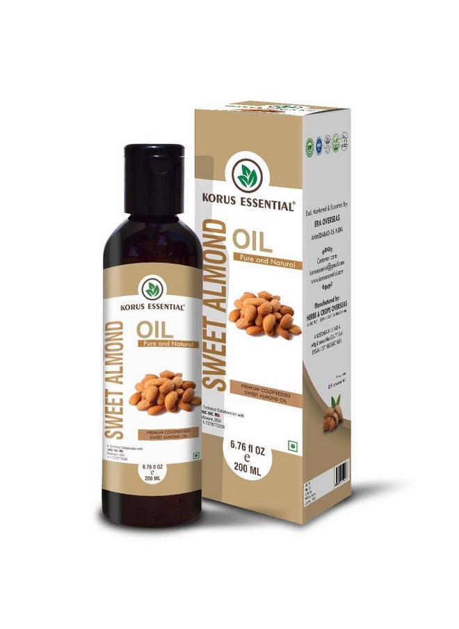 Pure Natural Coldpressed Sweet Almond Oil | For Hair & Skin Care, 200Ml