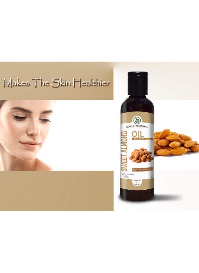 Pure Natural Coldpressed Sweet Almond Oil | For Hair & Skin Care, 200Ml