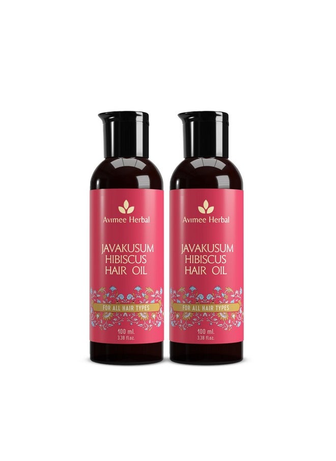 Javakusum Hibiscus Hair Oil | For Soft & Silky Texture | Loaded With Vitamin C, Flavonoids, Amino Acids, Mucilage Fiber, And Antioxidants | 100 Ml | Pack Of 2