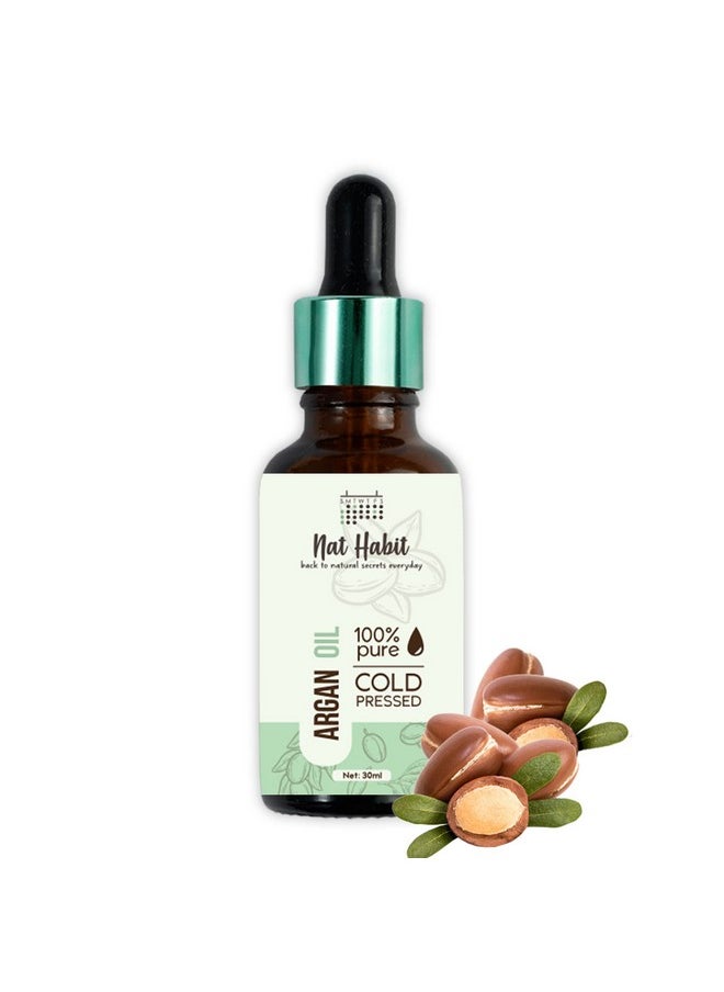 Cold Pressed 100% Pure Oil For Skin & Hair | Fresh From Our Ayurvedic Kitchen, Zero Preservatives | Body Massage Oil, Hair Oil (Argan Oil, 30Ml)