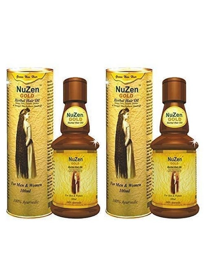 Gold Herbal Hair Oil - Herbal Hair Oil Can Be Used Both By Men & Women - 100Ml (Pack Of 2)