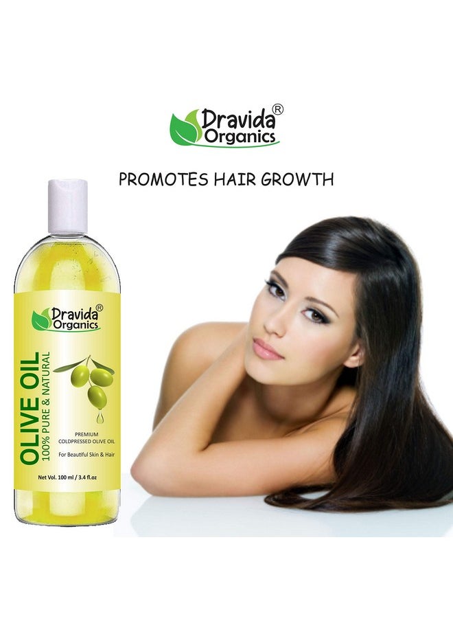 Pure Olive Carrier Oil - Cold Pressed- 300 Ml - Moisturizes & Hydrates Skin, Nourishes The Scalp And Strengthen Nails (100 Ml X 3)