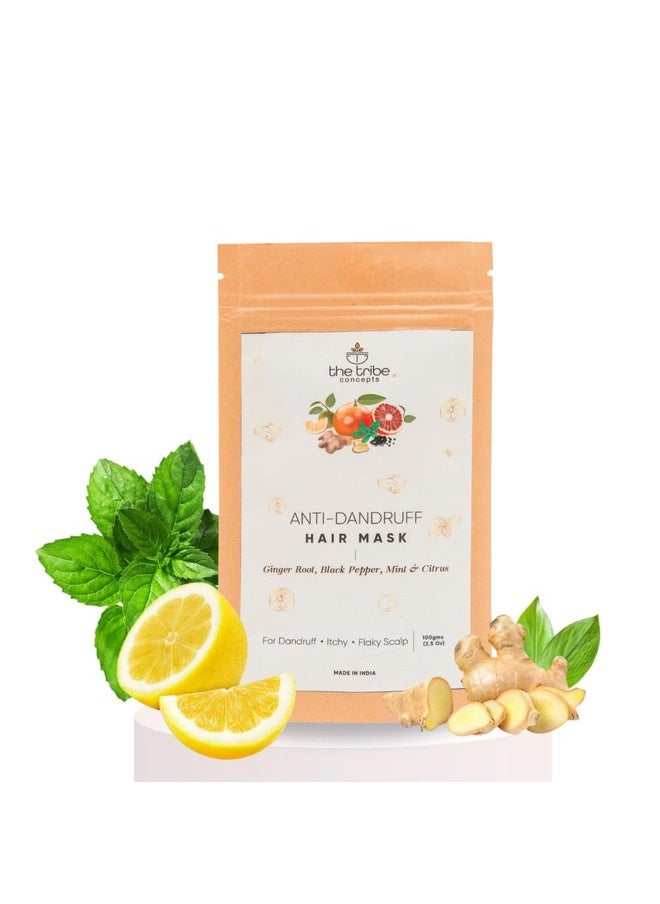 Anti Dandruff Hair Mask, Effectively Reduces And Gets Rid Of Dandruff, Scalp Scrub, Detox And Exfoliation, 100% Chemical Free & Natural - 100 Gm (Kraft Paper Packing)