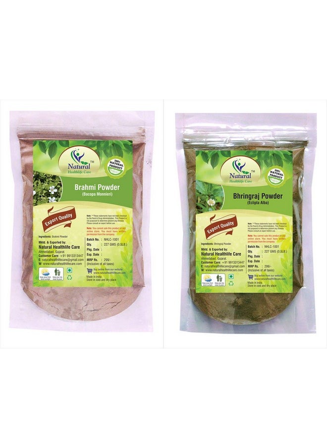 Combo Of Brahmi Leaves & Bhringraj Leaves Powder, 227 (Pack Of 2)