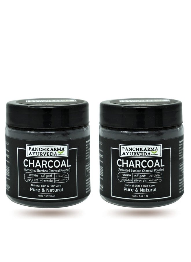 Herbal & Natural Activated Bamboo Charcoal Powder For Fairness Pack & Hair Shine Anti-Hair-Fall Hair Pack (200G)