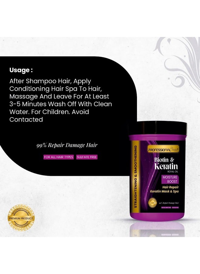 Biotin & Keratin Royal Oil Keratin Hair Repair Mask & Spa, Total Repair Hair (800 Gm)