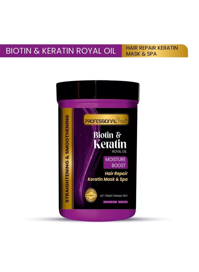 Biotin & Keratin Royal Oil Keratin Hair Repair Mask & Spa, Total Repair Hair (800 Gm)