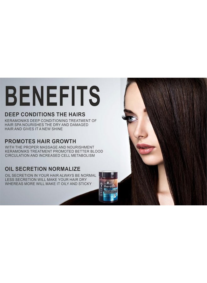 Professional Keratin Hair Mask For Intense Damaged Hair Repair - Like Salon Spa - For Dry & Damaged Hair (1000Ml), Floral, 1 Count