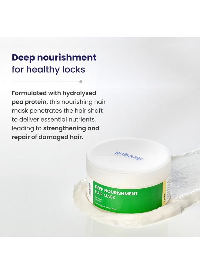 Deep Nourishment Hair Mask With Pea Protein & Ceramide, Repairs Dry, Damaged & Frizzy Hair, Sls & Paraben Free, All Hair Types, 200 Gram - Fresh