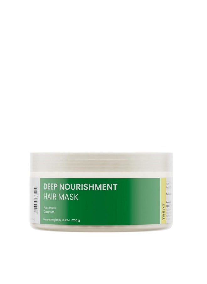 Deep Nourishment Hair Mask With Pea Protein & Ceramide, Repairs Dry, Damaged & Frizzy Hair, Sls & Paraben Free, All Hair Types, 200 Gram - Fresh