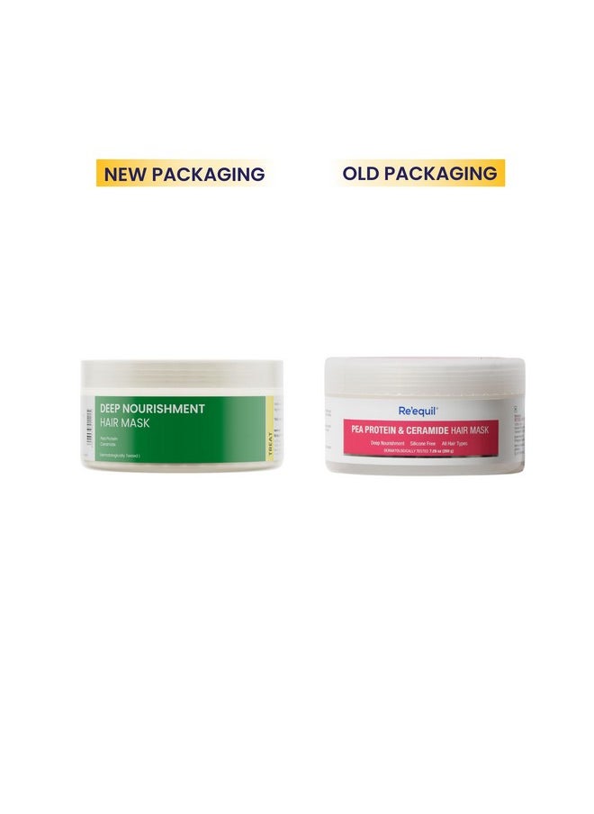 Deep Nourishment Hair Mask With Pea Protein & Ceramide, Repairs Dry, Damaged & Frizzy Hair, Sls & Paraben Free, All Hair Types, 200 Gram - Fresh