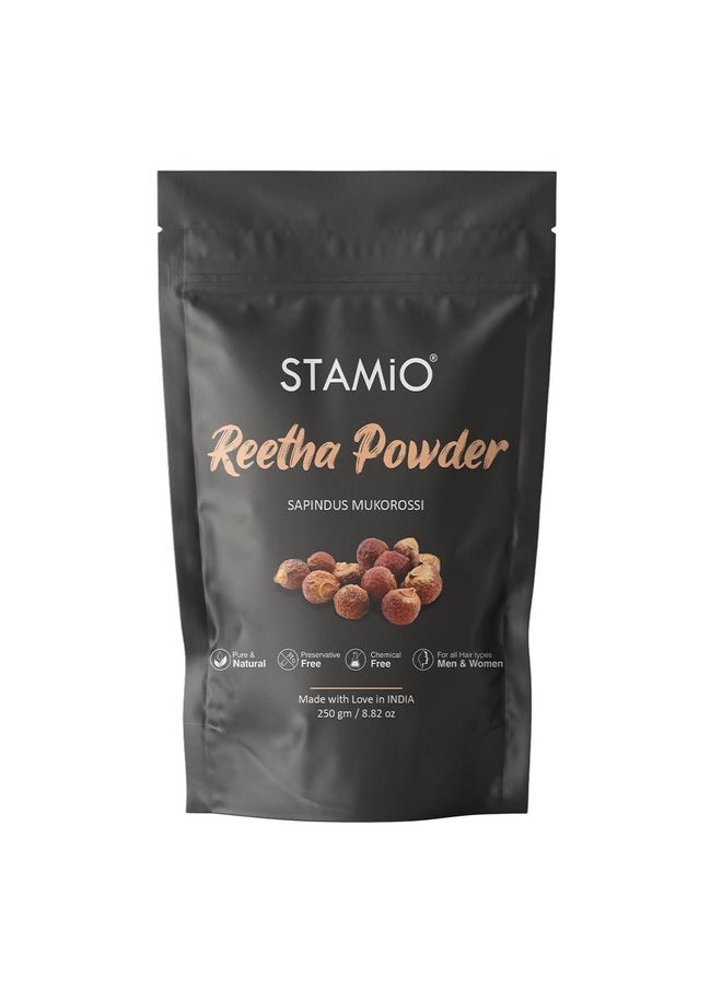 Reetha Powder 250 Gm For Hair Wash, Pack, Mask, Diy | Pure Seedless Aritha | Natural Cleanser/Shampoo | Dried Ritha | Soapnuts | Sapindus Mukorossi | In Pouch 8.82 Oz