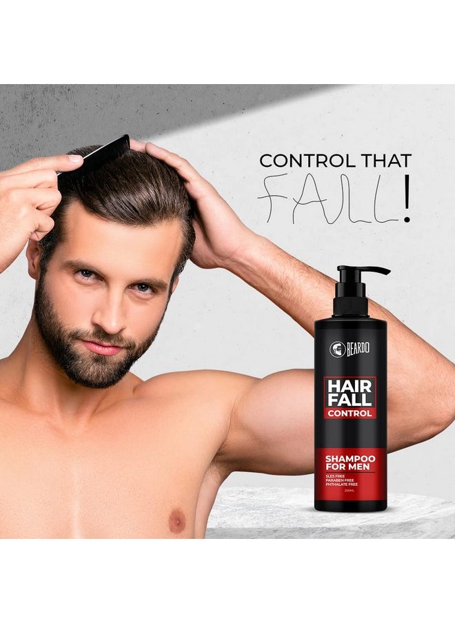 Hair Fall Control Shampoo For Men, 250 Ml | Shampoo For Men With The Goodness Of Amla, Rosemary Oil, Aloe Vera And Brahmi | Strong Hair Shampoo